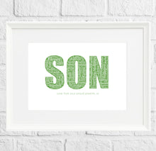 Load image into Gallery viewer, Personalised word art for Son by Stunrosie Gifts