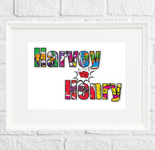 Load image into Gallery viewer, Framed superhero name print by Stunrosie gifts