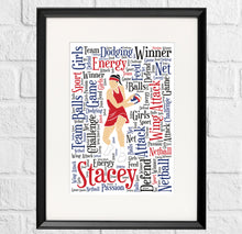 Load image into Gallery viewer, Personlalised Netball team print