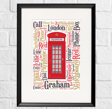 Load image into Gallery viewer, Retro Telephone Box Gift Print by Stunrosie Gifts