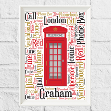 Load image into Gallery viewer, Personalised Phone Box Gift Print