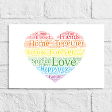 Load image into Gallery viewer, Personalised Rainbow Heart Gift Print