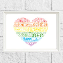 Load image into Gallery viewer, Personalised Rainbow Heart Gift Print