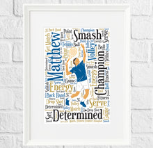 Load image into Gallery viewer, Tennis player present by Stunrosie Gifts