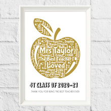Load image into Gallery viewer, Personalised Apple Teacher Thank You Gift