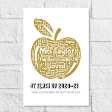 Load image into Gallery viewer, Personalised Apple Teacher Thank You Gift