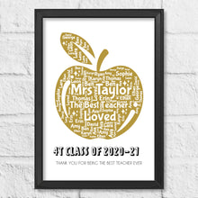 Load image into Gallery viewer, Personalised Apple Teacher Thank You Gift