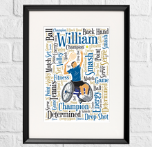 Load image into Gallery viewer, Champion tennis wheelchair print