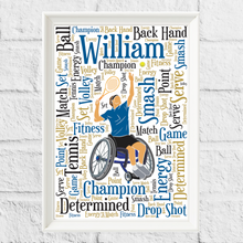 Load image into Gallery viewer, Paralympic tennis picture WordArt