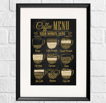 Load image into Gallery viewer, NEW - Personalised Coffee Menu