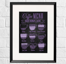 Load image into Gallery viewer, NEW - Personalised Coffee Menu