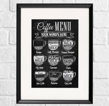 Load image into Gallery viewer, NEW - Personalised Coffee Menu