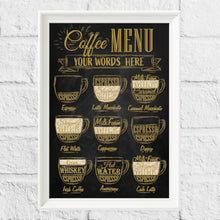 Load image into Gallery viewer, NEW - Personalised Coffee Menu