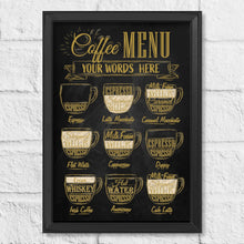 Load image into Gallery viewer, NEW - Personalised Coffee Menu
