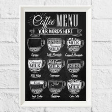 Load image into Gallery viewer, NEW - Personalised Coffee Menu