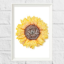 Load image into Gallery viewer, Ideas for Mothers day personalised flower print