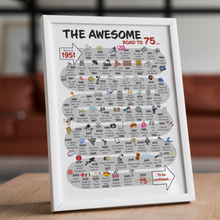 Load image into Gallery viewer, UK | The Road to 75 | 75th Milestone Birthday Print | Born in 1951
