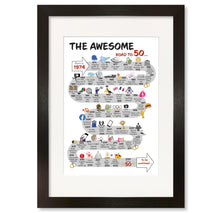 Load image into Gallery viewer, UK | The Road to 50 | 50th Milestone Birthday Print | Born in 1974 or 1975
