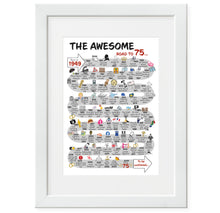 Load image into Gallery viewer, UK | The Road to 75 | 75th Milestone Birthday Print | Born in 1949 or 1950
