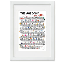 Load image into Gallery viewer, UK | The Road to 80 | 80th Milestone Birthday Print | Born in 1944 or 1945
