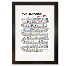 Load image into Gallery viewer, UK | The Road to 80 | 80th Milestone Birthday Print | Born in 1944 or 1945
