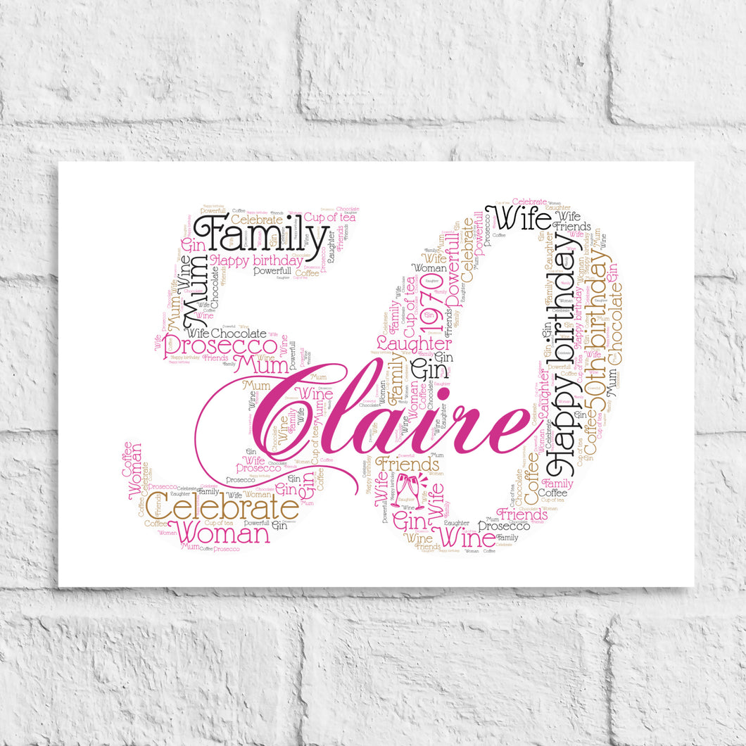 Personalised Birthday Number Gift Print