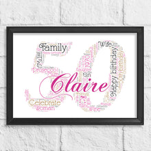 Load image into Gallery viewer, Personalised Birthday Number Gift Print
