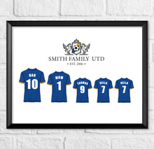 Load image into Gallery viewer, Personalised Family Football Team Gift Print
