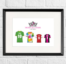 Load image into Gallery viewer, Personalised Family Football Team Gift Print
