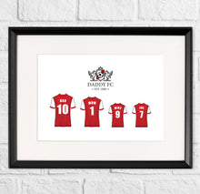 Load image into Gallery viewer, Personalised Family Football Team Gift Print
