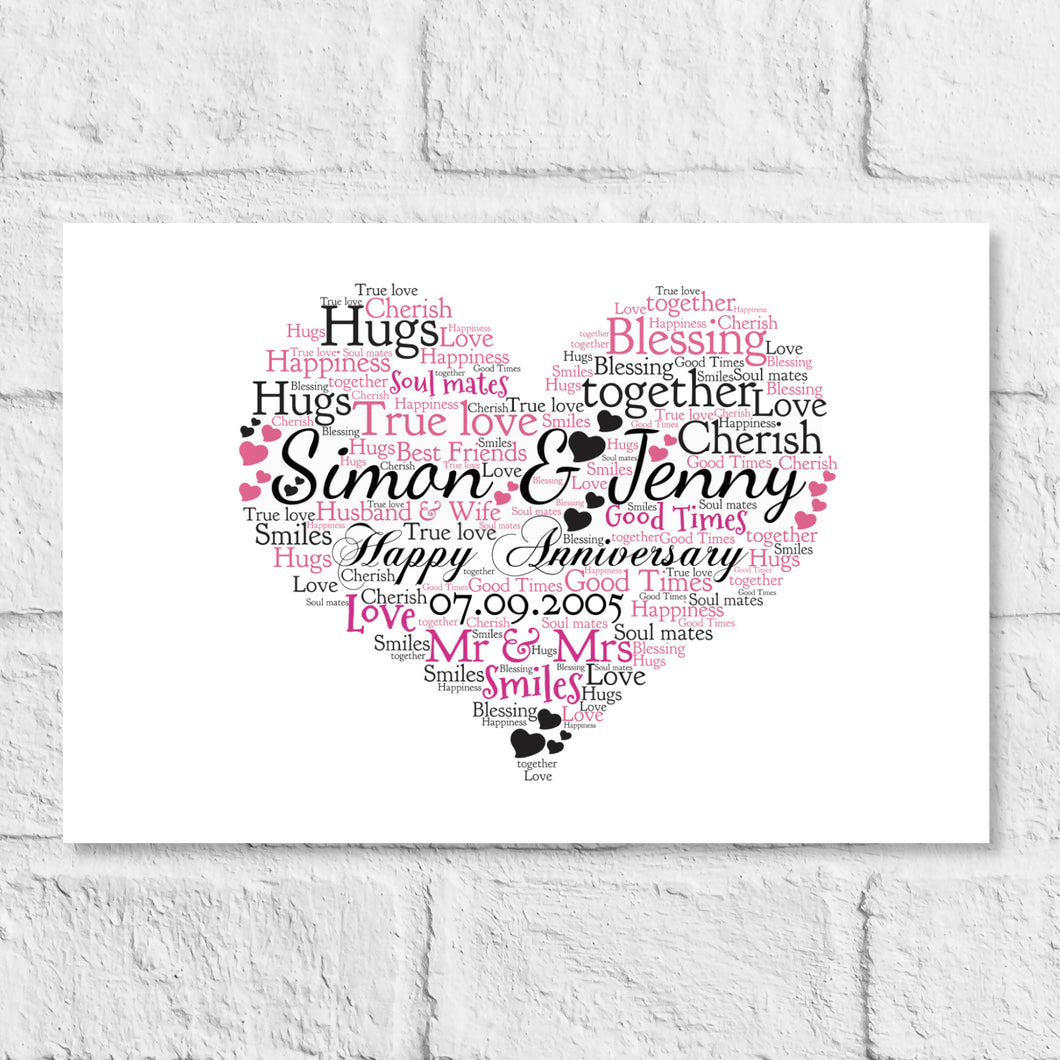 Personalised Anniversary Gift Print