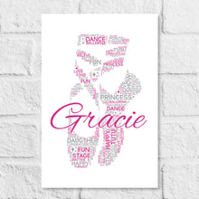 Load image into Gallery viewer, Ballett shoes word art by Stunrosie gifts
