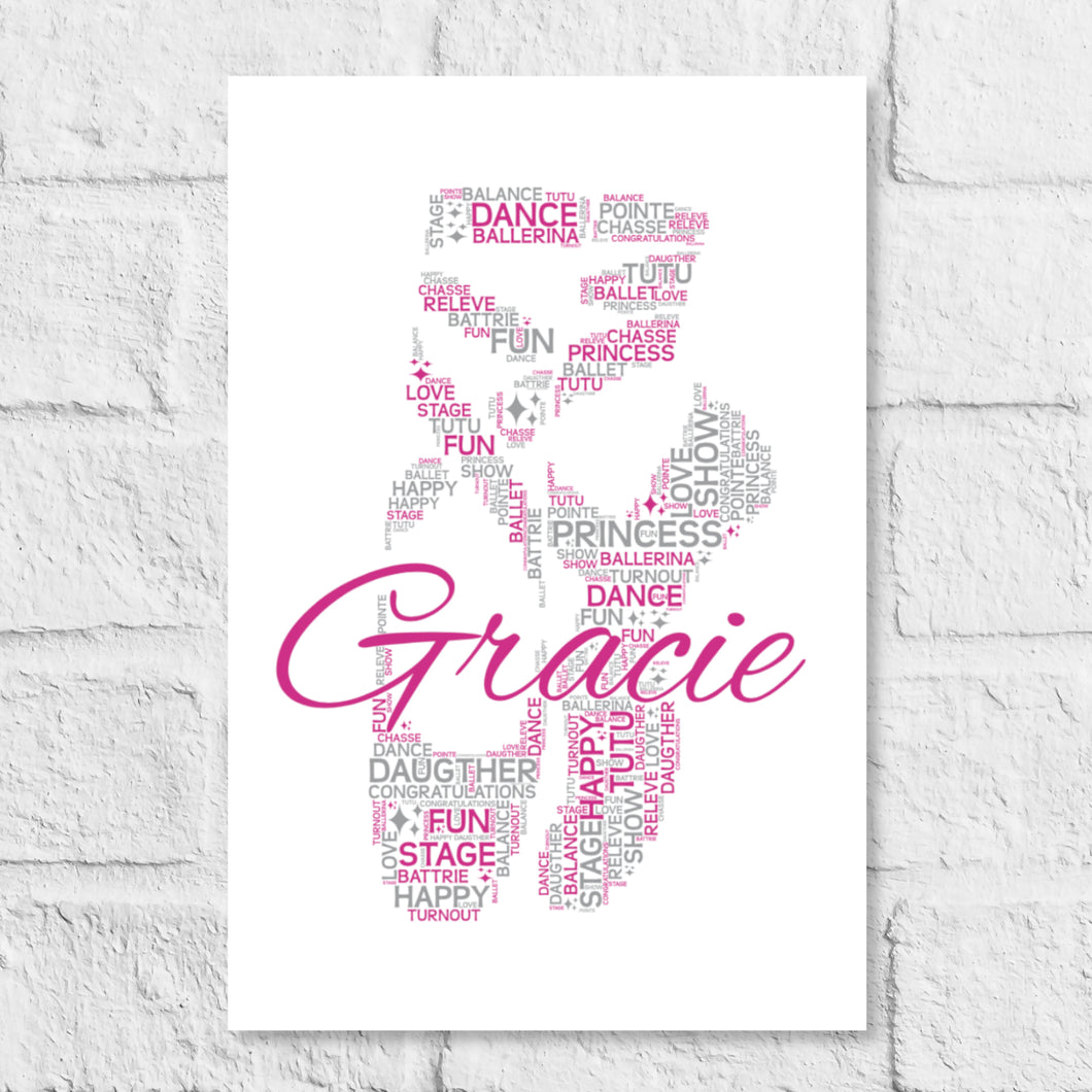 Ballett shoes word art by Stunrosie gifts