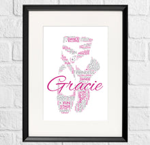 Load image into Gallery viewer, Little girls pink ballet shoes gift print
