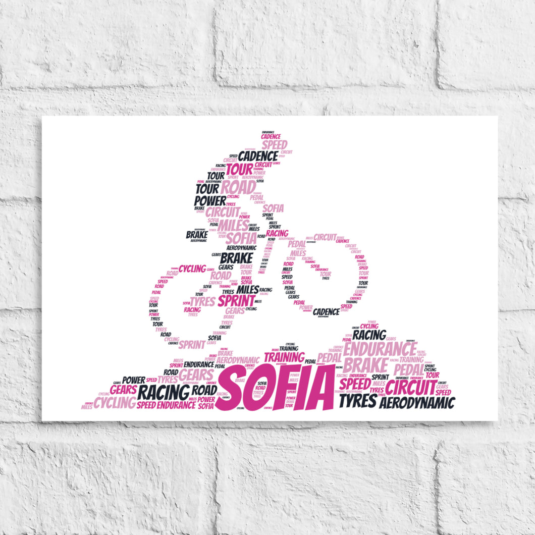 Personalised Mountain Bike Word Art Gift