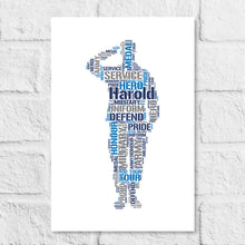 Load image into Gallery viewer, Royal Navy personalised word art gift print
