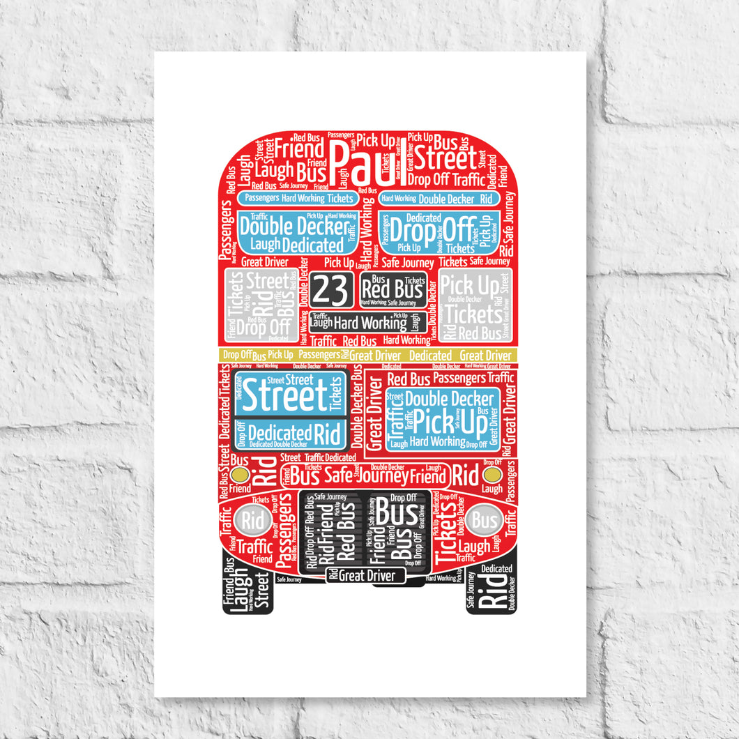 Personalised Bus Gift Print