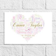 Load image into Gallery viewer, Baptism word art gift print present idea
