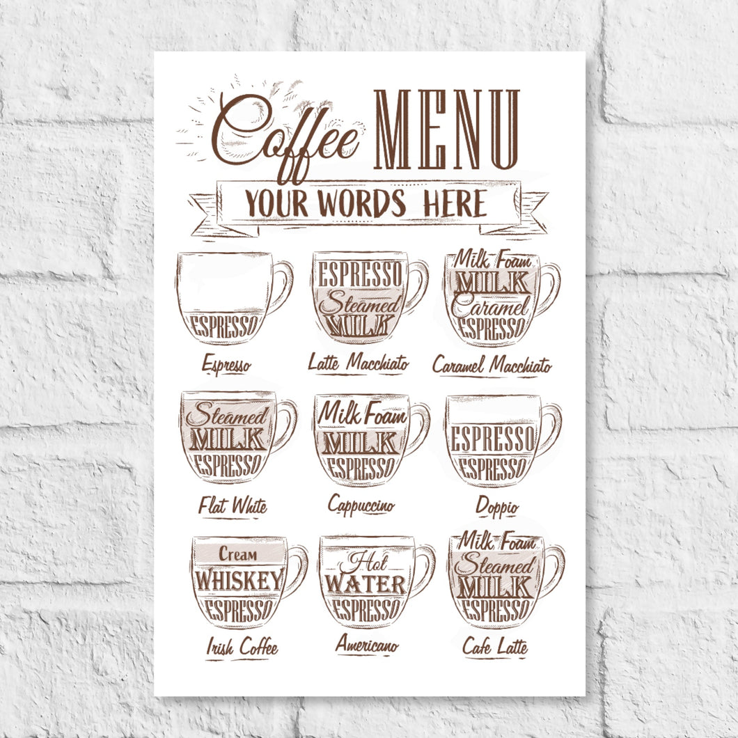 Personalised Coffee Menu