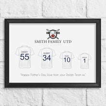 Load image into Gallery viewer, Personalised Family Cricket Team Gift Print
