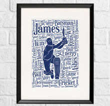 Load image into Gallery viewer, Personalised Cricket Word Art Gift
