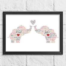 Load image into Gallery viewer, Personalised Love Elephants Gift Print
