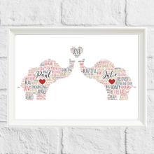 Load image into Gallery viewer, Personalised Love Elephants Gift Print
