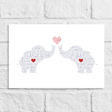 Load image into Gallery viewer, Personalised Love Elephants Gift Print 2
