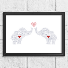 Load image into Gallery viewer, Personalised Love Elephants Gift Print 2
