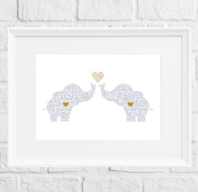 Load image into Gallery viewer, Personalised Love Elephants Gift Print 2
