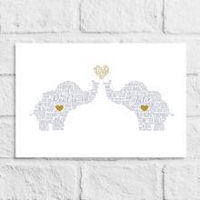 Load image into Gallery viewer, Personalised Love Elephants Gift Print 2
