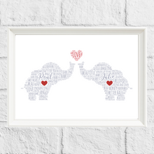 Load image into Gallery viewer, Personalised Love Elephants Gift Print 2
