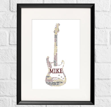 Personlaised Electric Guitar Gift by Stunrosie Gifts