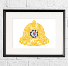 Load image into Gallery viewer, Firefighter helmet print
